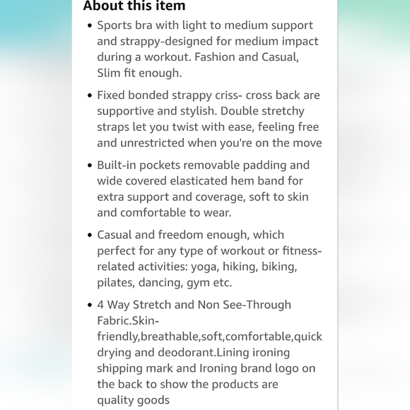 Relleciga Sports Bra Large Black - Picture 7 of 7